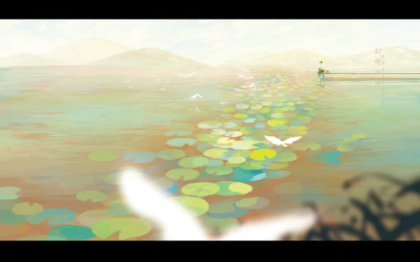 HD desktop wallpaper featuring serene water lilies and soft pastel colors from the anime Natsume Yuujinchou, also known as Natsume's Book of Friends.