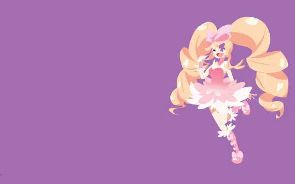 Minimalist 4K Ultra HD anime wallpaper featuring Nui Harime from Kill La Kill in soft pastel shades against a solid purple background.