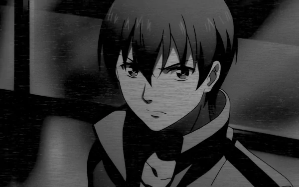 HD anime desktop wallpaper featuring Kensuke Hanasaki from Trickster: Edogawa Ranpo Shounen Tanteidan in a dramatic black-and-white scene.