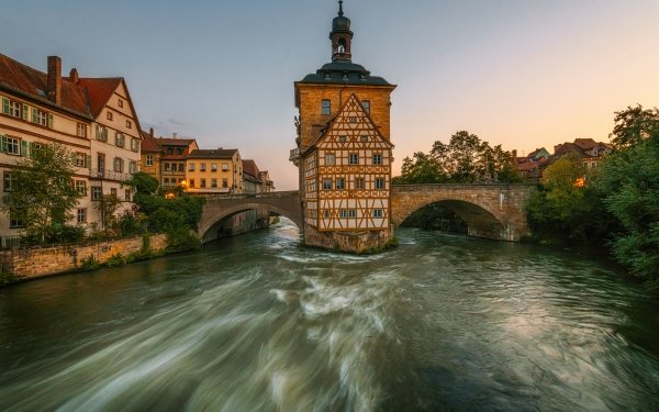 Man Made Town Towns Germany Bridge House River HD Wallpaper | Background Image