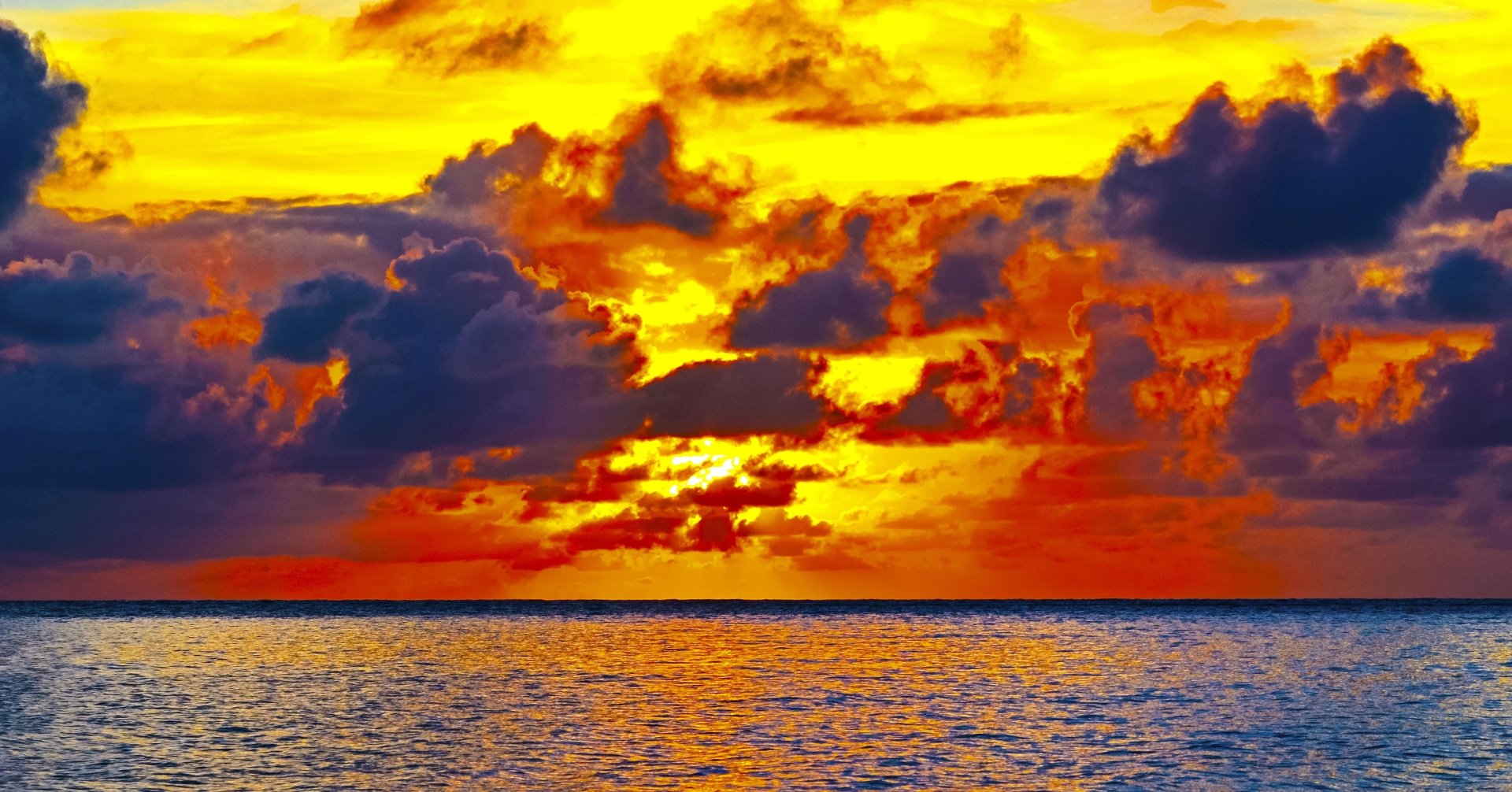 Download Horizon Sunset Cloud Nature Sky Ocean 4k Ultra HD Wallpaper ...