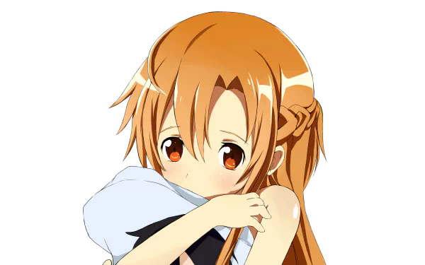 A 4K Ultra HD wallpaper featuring an anime character from Sword Art Online, displaying a charming expression with vibrant orange hair and warm, expressive eyes.
