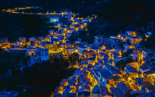  Castelmezzano, Italy at Night by Federico Ravassard