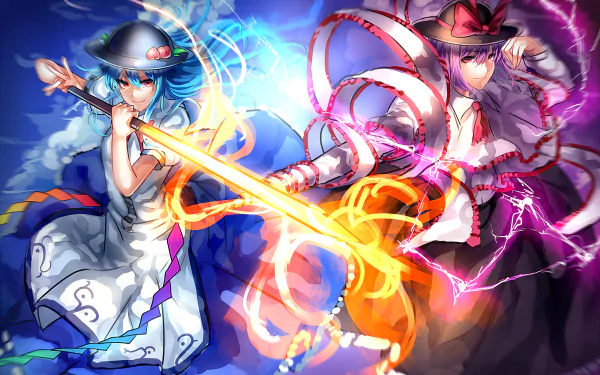 Iku Nagae Tenshi Hinanawi Anime Touhou HD Desktop Wallpaper | Background Image