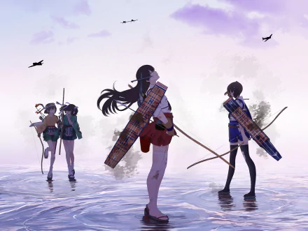 ocean bow Hiryuu (Kancolle) Souryuu (Kancolle) Kaga (Kancolle) Akagi (Kancolle) Anime Kantai Collection HD Desktop Wallpaper | Background Image