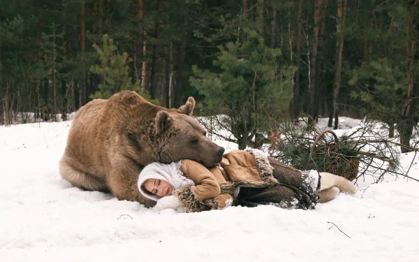  Sleeping in the Snow with a Bear