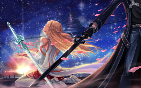 Anime Sword Art Online Asuna Yuuki Kirito Kazuto Kirigaya HD Wallpaper | Background Image