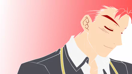 HD PC desktop wallpaper featuring a close-up anime-style character from Baka and Test with a pink gradient background.