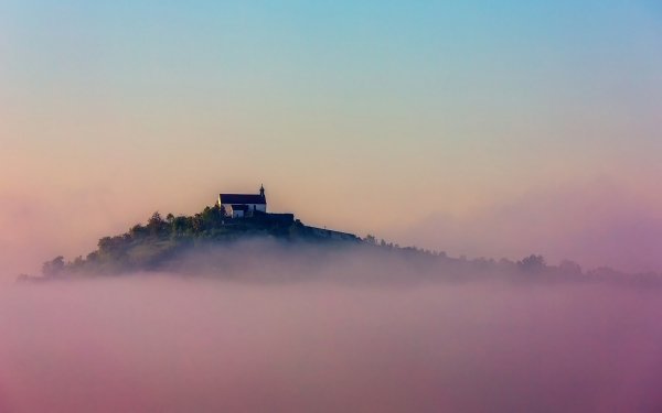 Religious Chapel Building Fog Hill HD Wallpaper | Background Image