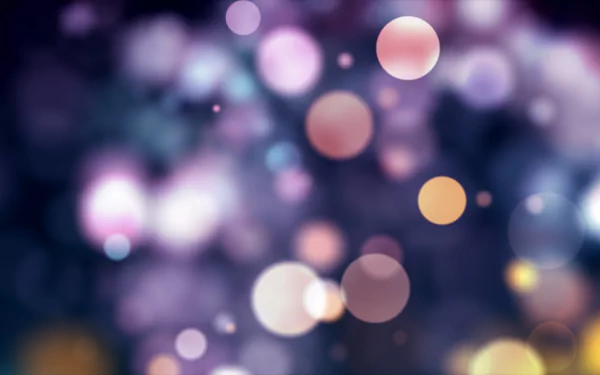 A vibrant, artistic bokeh image featuring blurred circles in shades of purple and soft light, designed for a 4K Ultra HD desktop wallpaper background.