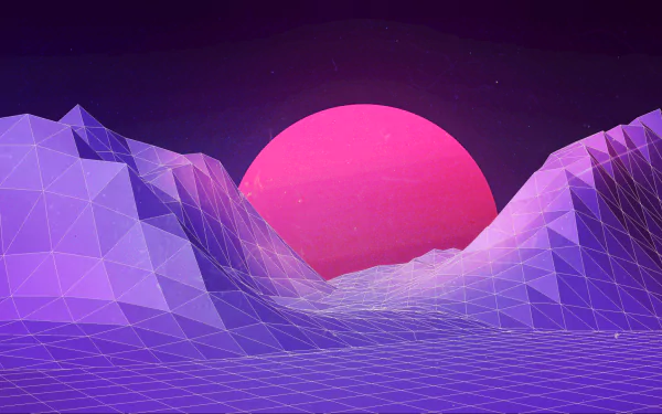 synthwave landscape Abstract vector HD Desktop Wallpaper | Background Image
