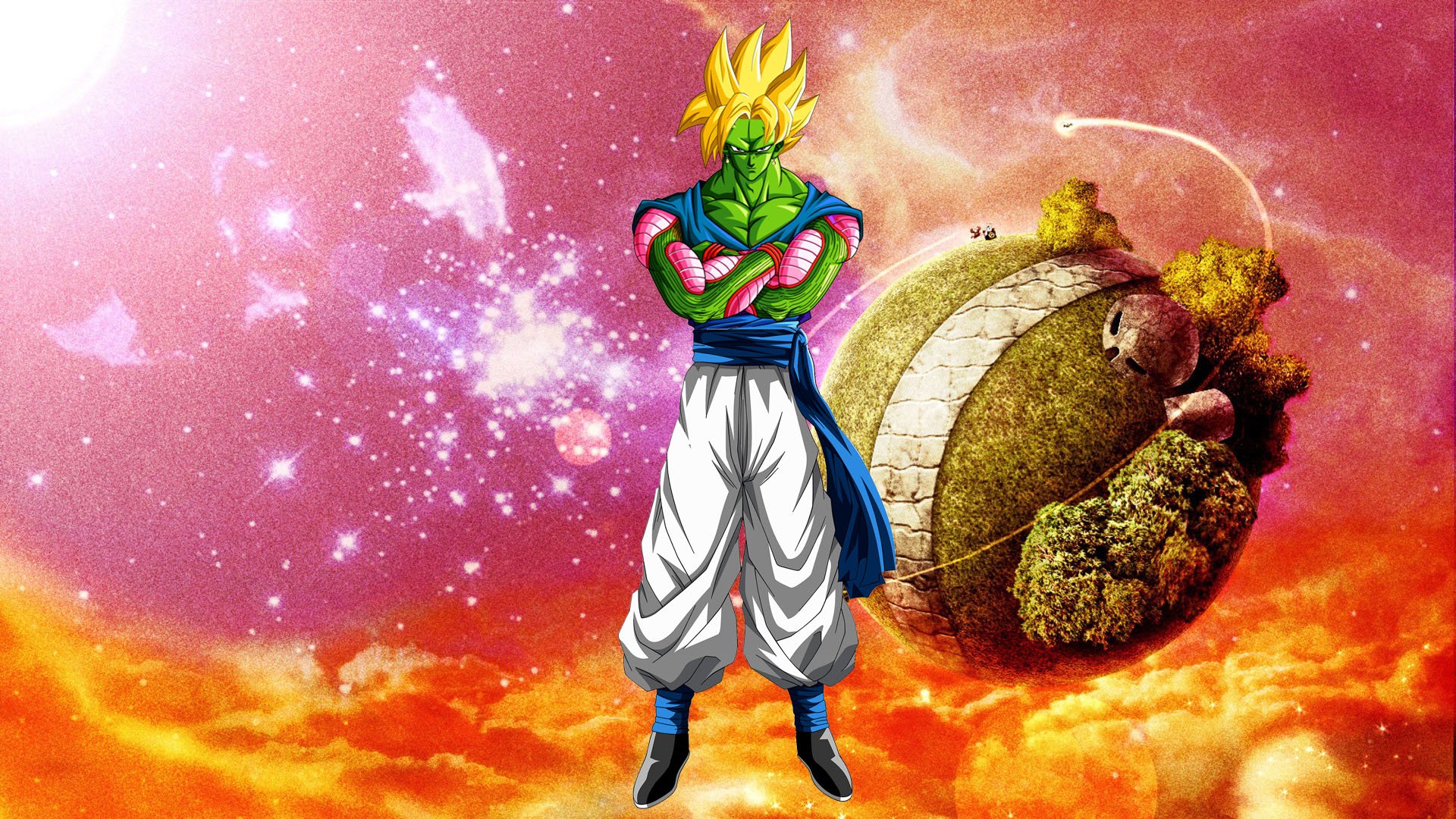 Dragonball Goku Piccolo Fusion Hd Wallpaper Hintergrund 1920x1080