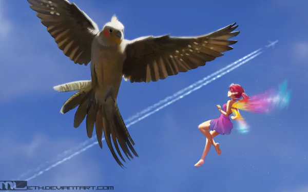 bird Anime Animal Anime Bird HD Desktop Wallpaper | Background Image