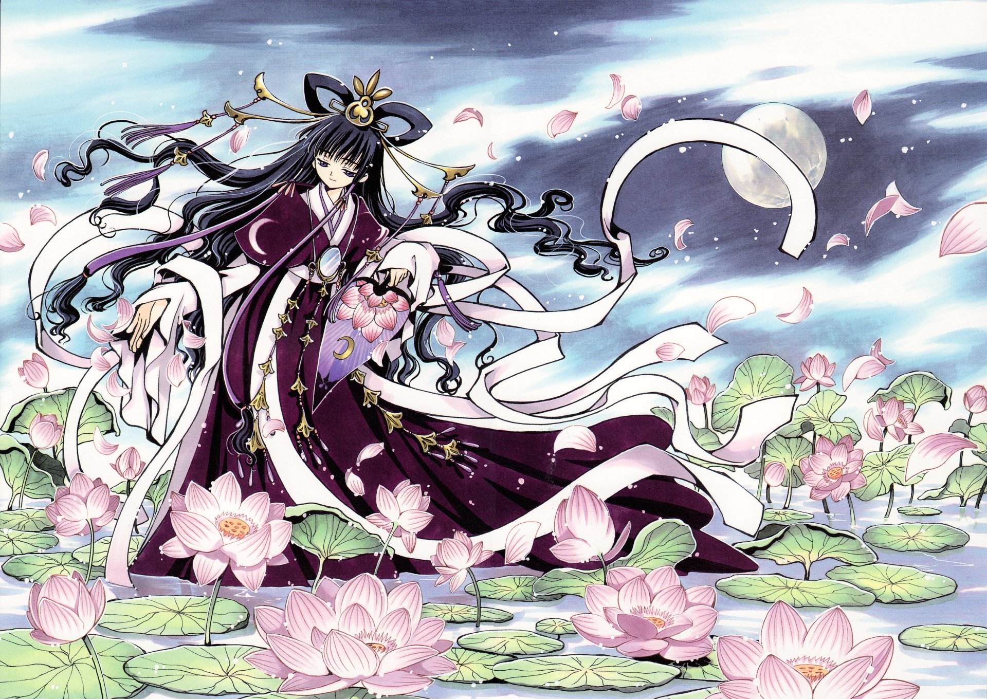 Tsubasa Chronicles HD Anime Wallpaper: Elegant Sakura Bloom Scene by clamp, image size:1920x1360