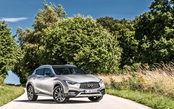 SUV car silver car Infiniti vehicle Infiniti QX30 HD Desktop Wallpaper | Background Image