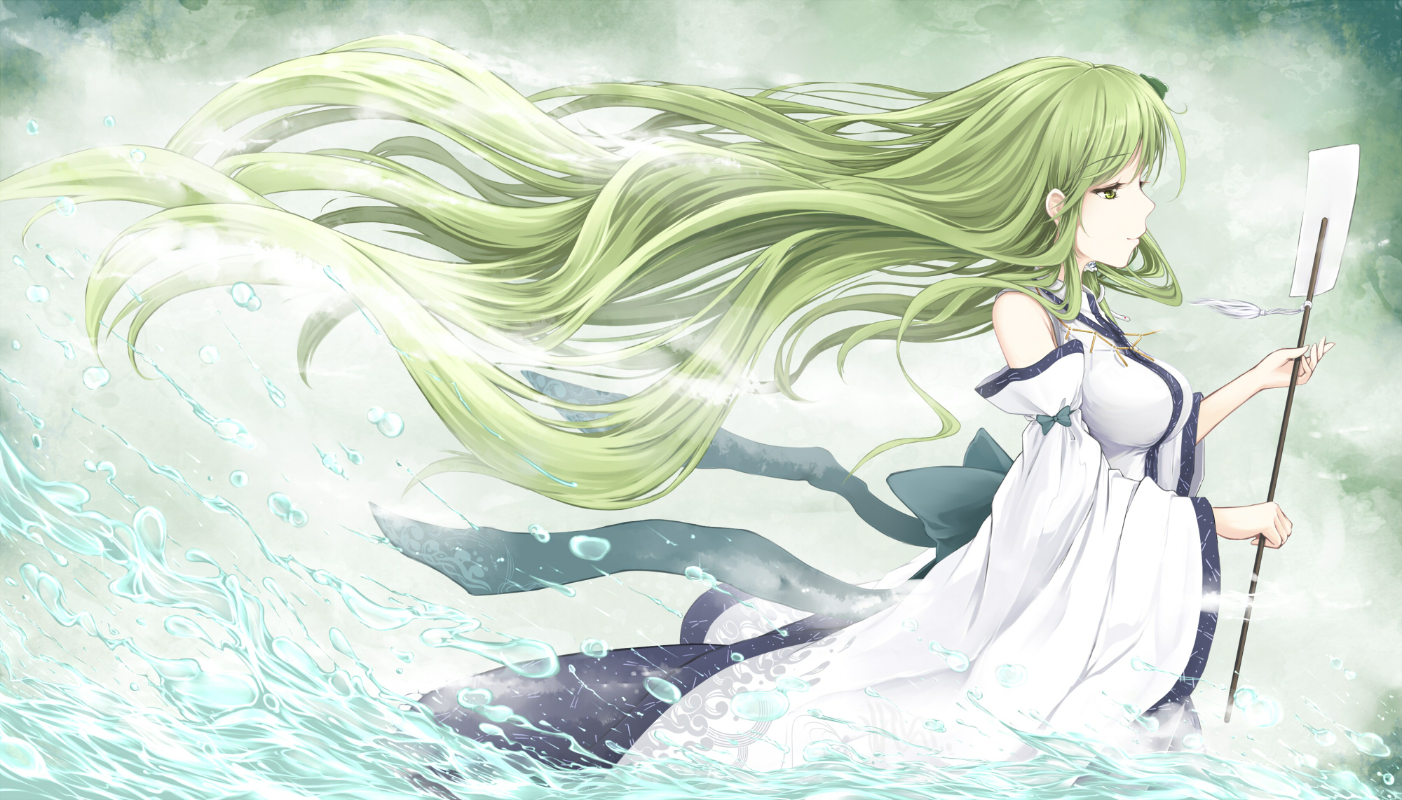 CC, pretty, green, girl, anime, HD wallpaper