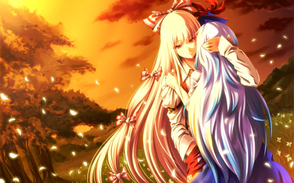 Keine Kamishirasawa Fujiwara no Mokou Anime Touhou HD Desktop Wallpaper | Background Image
