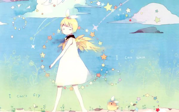Rin Kagamine Anime Vocaloid HD Desktop Wallpaper | Background Image