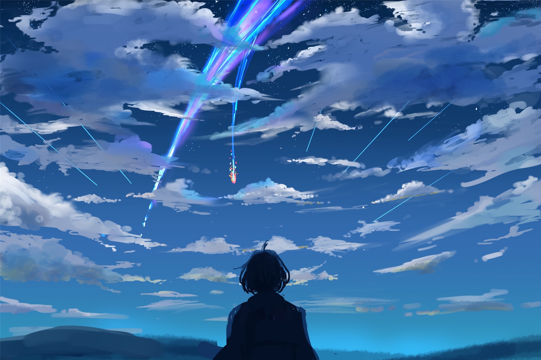 Она видела синее небо. Макото Синкай твое имя Комета. Твоё имя Kimi no na WA (2016).