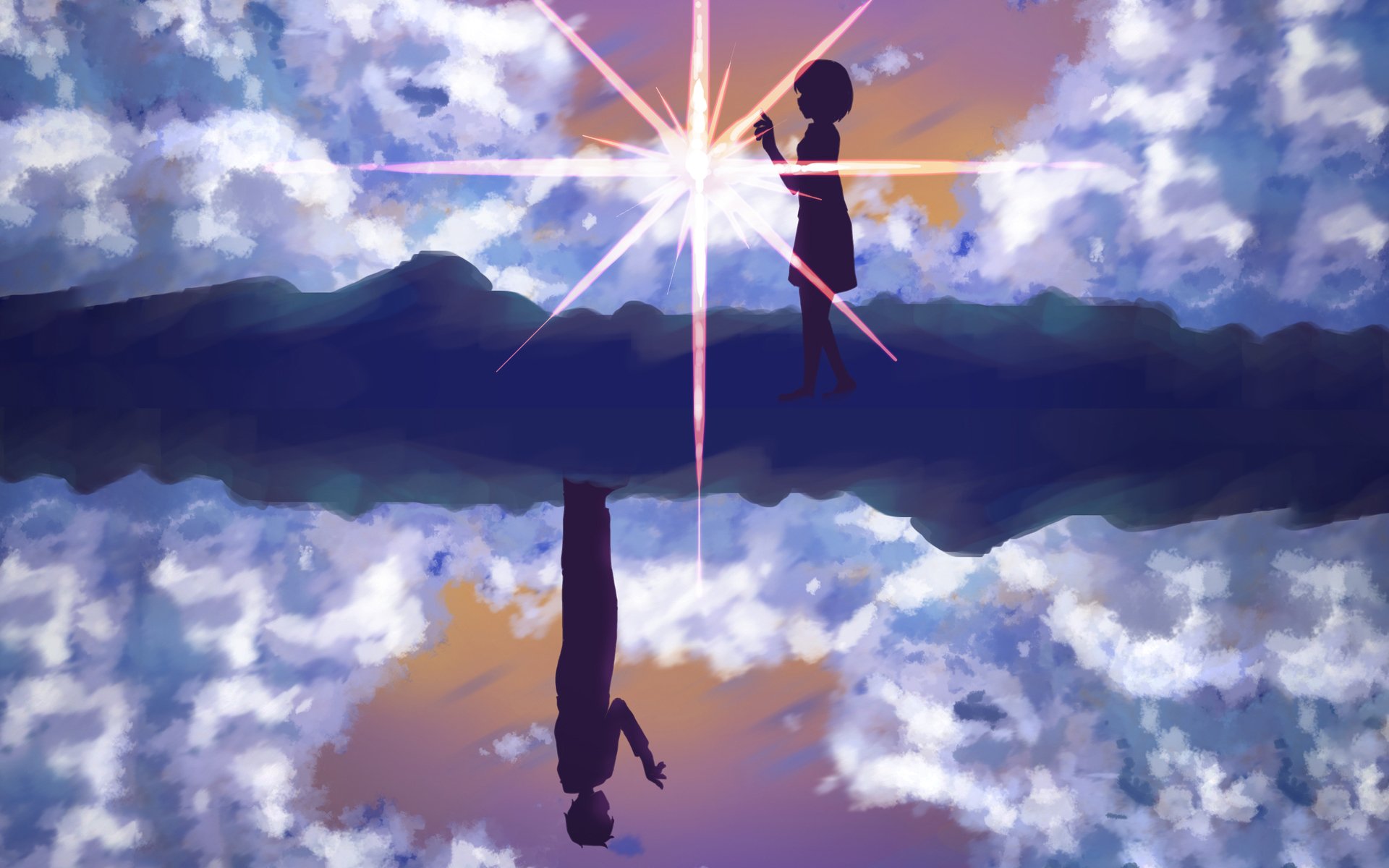 Мицуха на фоне неба