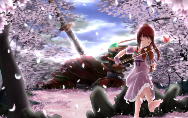 violinist Anime music HD Desktop Wallpaper | Background Image
