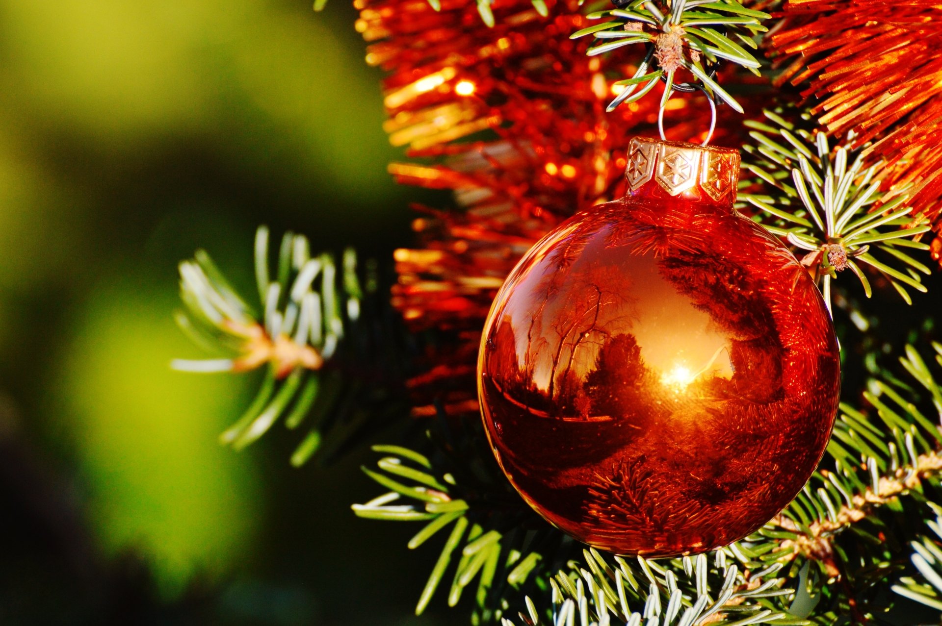 Download Reflection Christmas Ornaments Holiday Christmas  4k Ultra HD Wallpaper