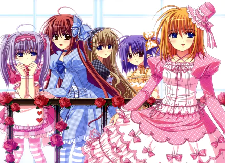 Primula (Shuffle!) Ruri Matsuri Lisianthus (Shuffle!) Kaede Fuyou Daisy (Shuffle!) Anime Shuffle! HD Desktop Wallpaper | Background Image
