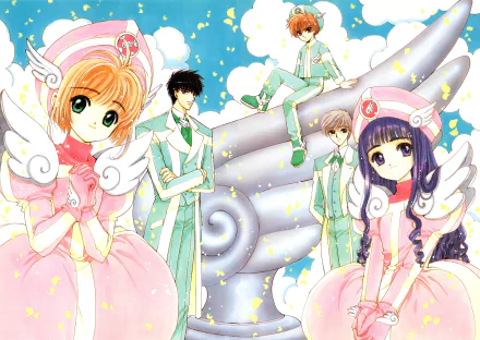 Yukito Tsukishiro Tomoyo Daidouji Syaoran Li Toya Kinomoto Sakura Kinomoto Anime Cardcaptor Sakura HD Desktop Wallpaper | Background Image