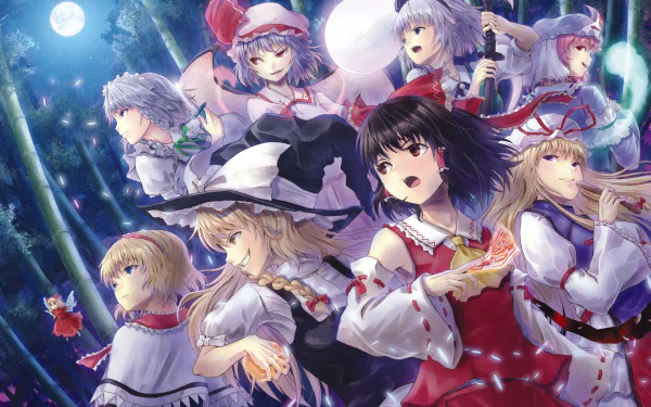 Hourai (Touhou) Alice Margatroid Sakuya Izayoi Myon (Touhou) Youmu Konpaku Marisa Kirisame Yuyuko Saigyouji Yukari Yakumo Remilia Scarlet Reimu Hakurei Anime Touhou HD Desktop Wallpaper | Background Image