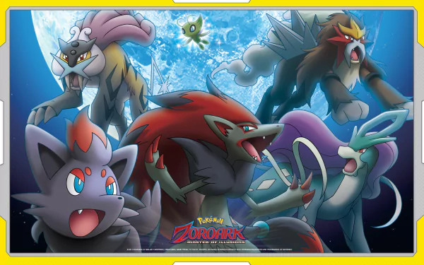 Zorua (Pokémon) Zoroark (Pokémon) Suicune (Pokémon) Entei (Pokémon) Raikou (Pokémon) Celebi (Pokémon) Anime Pokémon: Zoroark: Master of Illusions HD Desktop Wallpaper | Background Image