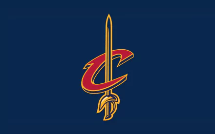 HD desktop wallpaper of the Cleveland Cavaliers logo on a dark blue background.