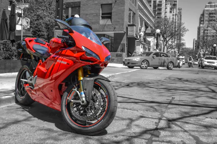 selective color motorcycle Ducati vehicle Ducati 1098 HD Desktop Wallpaper | Background Image
