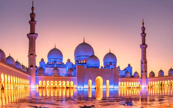 religious Sheikh Zayed Grand Mosque HD Desktop Wallpaper | Background Image