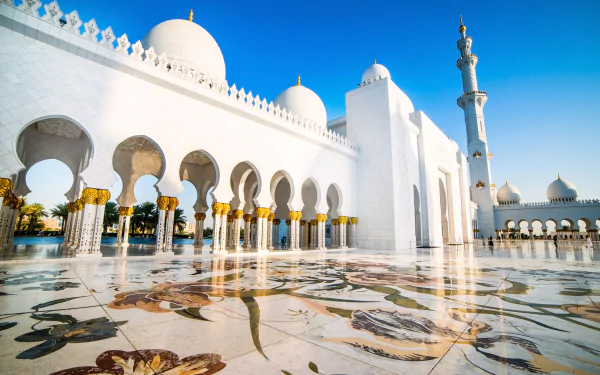 religious Sheikh Zayed Grand Mosque HD Desktop Wallpaper | Background Image