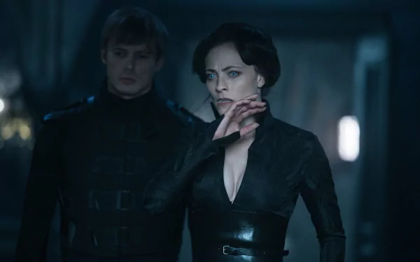 HD desktop wallpaper featuring characters from the movie Underworld: Blood Wars in a dark, intense scene.