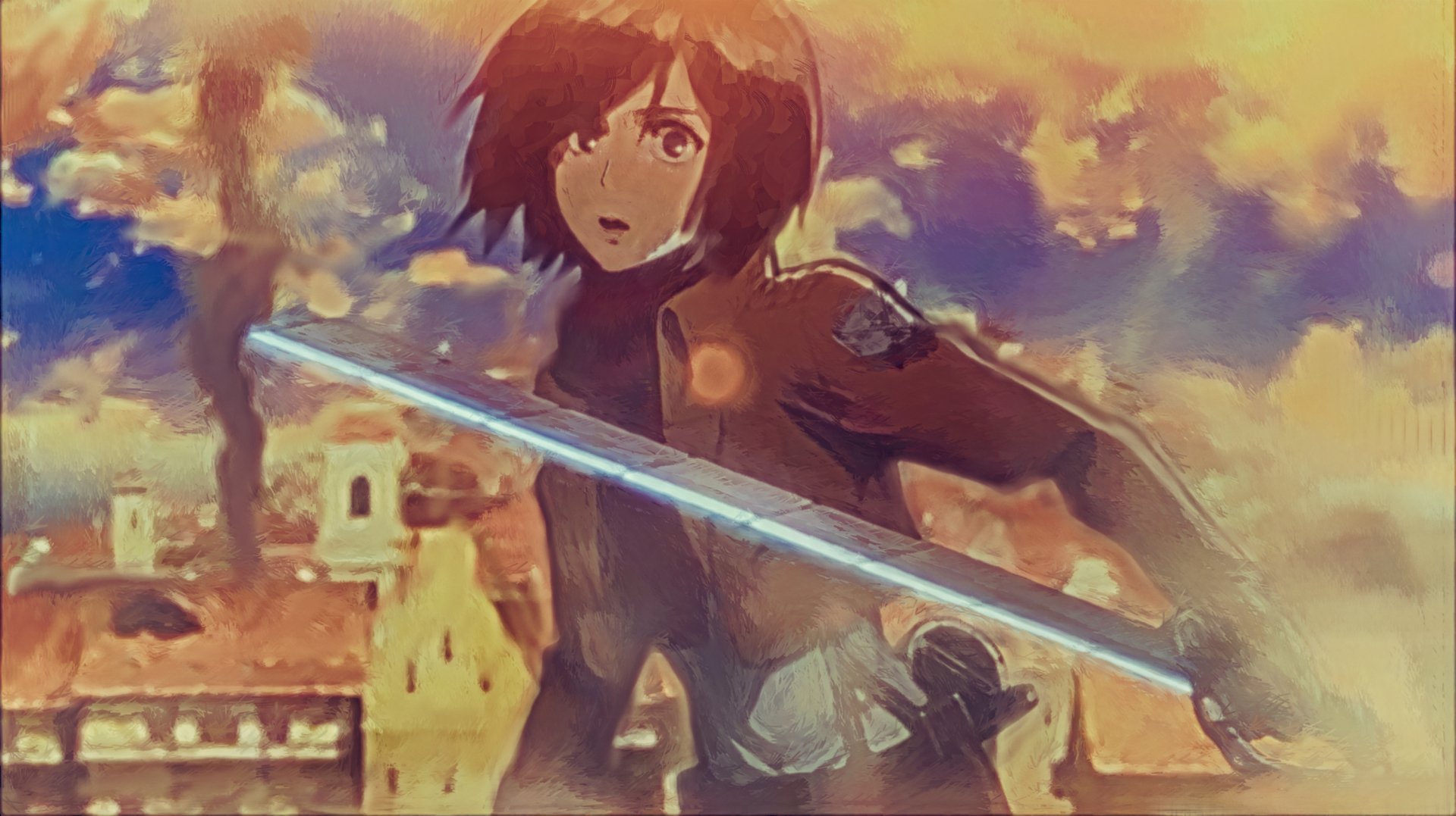 painted mikasa attack on titan by Anaswallpapers7