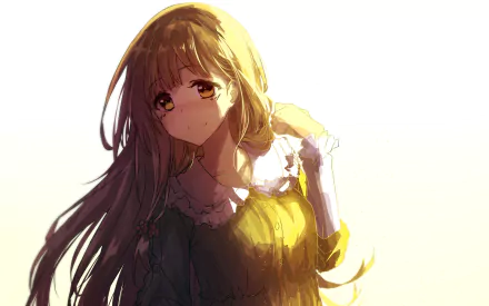 A beautiful HD desktop wallpaper of Neko Fujinomiya from the anime Masamune-kun's Revenge, featuring her with long hair and gentle expression against a soft, light background.