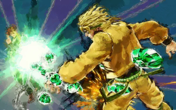 Noriaki Kakyoin Hierophant Green (Jojo's Bizarre Adventure) Dio Brando Anime Jojo's Bizarre Adventure HD Desktop Wallpaper | Background Image