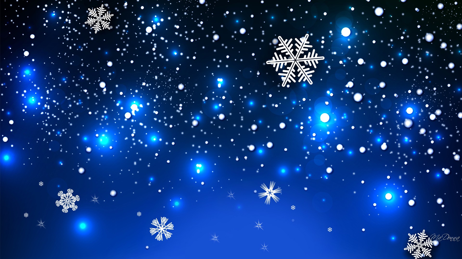 Blue Snowflakes Background