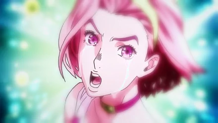 pink eyes pink hair tears crying close-up Jojo's Bizarre Adventure: Diamond Is Unbreakable Reimi Sugimoto Anime Jojo's Bizarre Adventure HD Desktop Wallpaper | Background Image