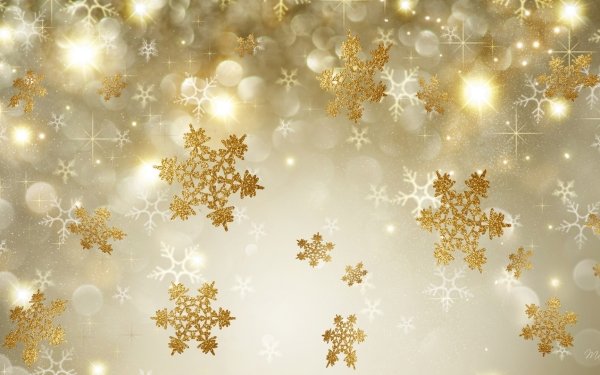 Artistic Snowflake Winter Golden Gold HD Wallpaper | Background Image
