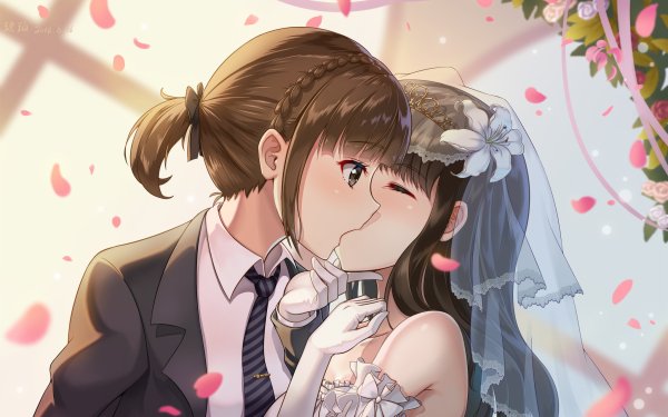 Anime Love Live! Sunshine!! Love Live! Kiss Yuri Anju Inami Shuka Saitou Wedding HD Wallpaper | Background Image