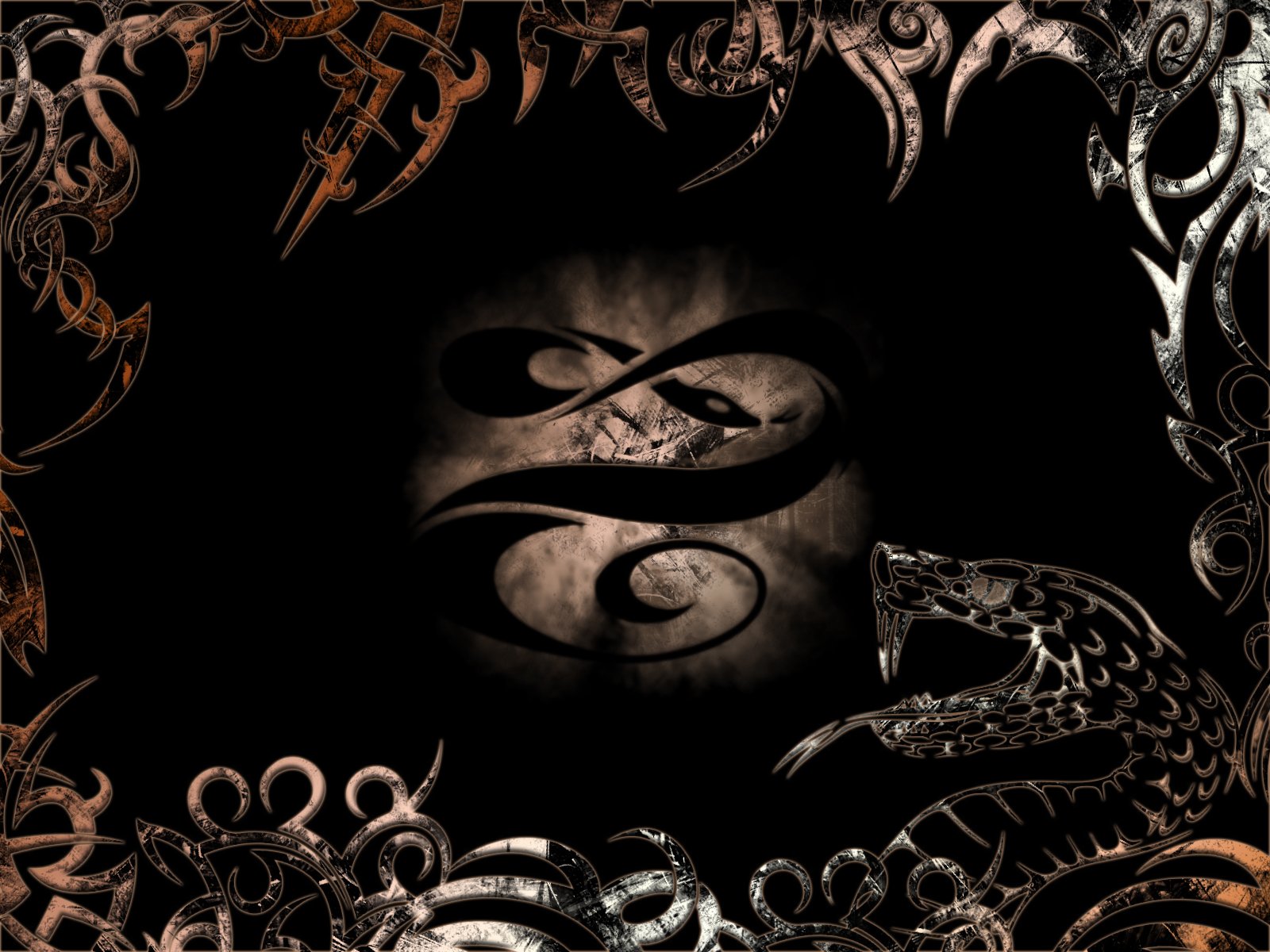 Artistic Serpent Shadows: HD Tribal Elegance Wallpaper | 1600x1200 ...