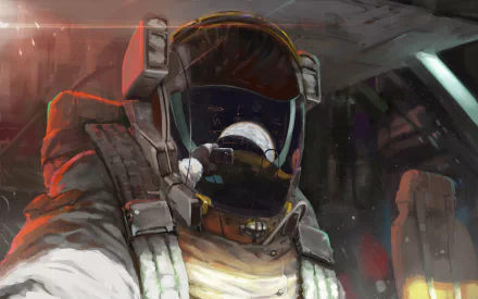 HD desktop wallpaper of an astronaut suited up for a space mission.