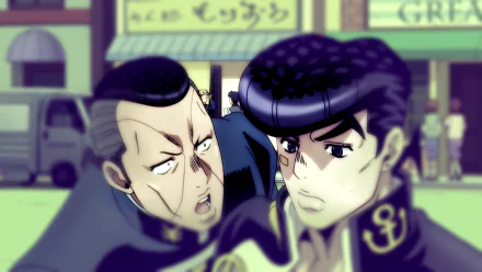 Okuyasu Nijimura Josuke Higashikata Anime Jojo's Bizarre Adventure HD Desktop Wallpaper | Background Image