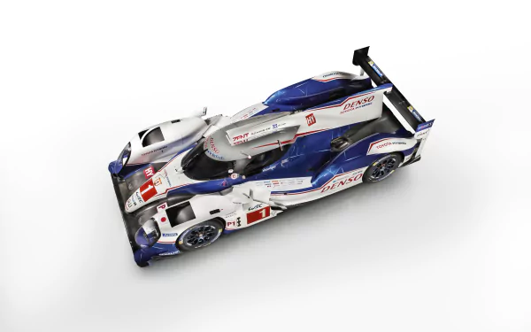 4K Ultra HD PC desktop wallpaper and background of a Toyota TS040 Hybrid race car vehicle on a clean white backdrop.
