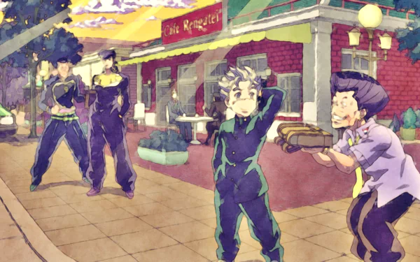 Tamami Kobayashi Koichi Hirose Okuyasu Nijimura Josuke Higashikata Anime Jojo's Bizarre Adventure HD Desktop Wallpaper | Background Image