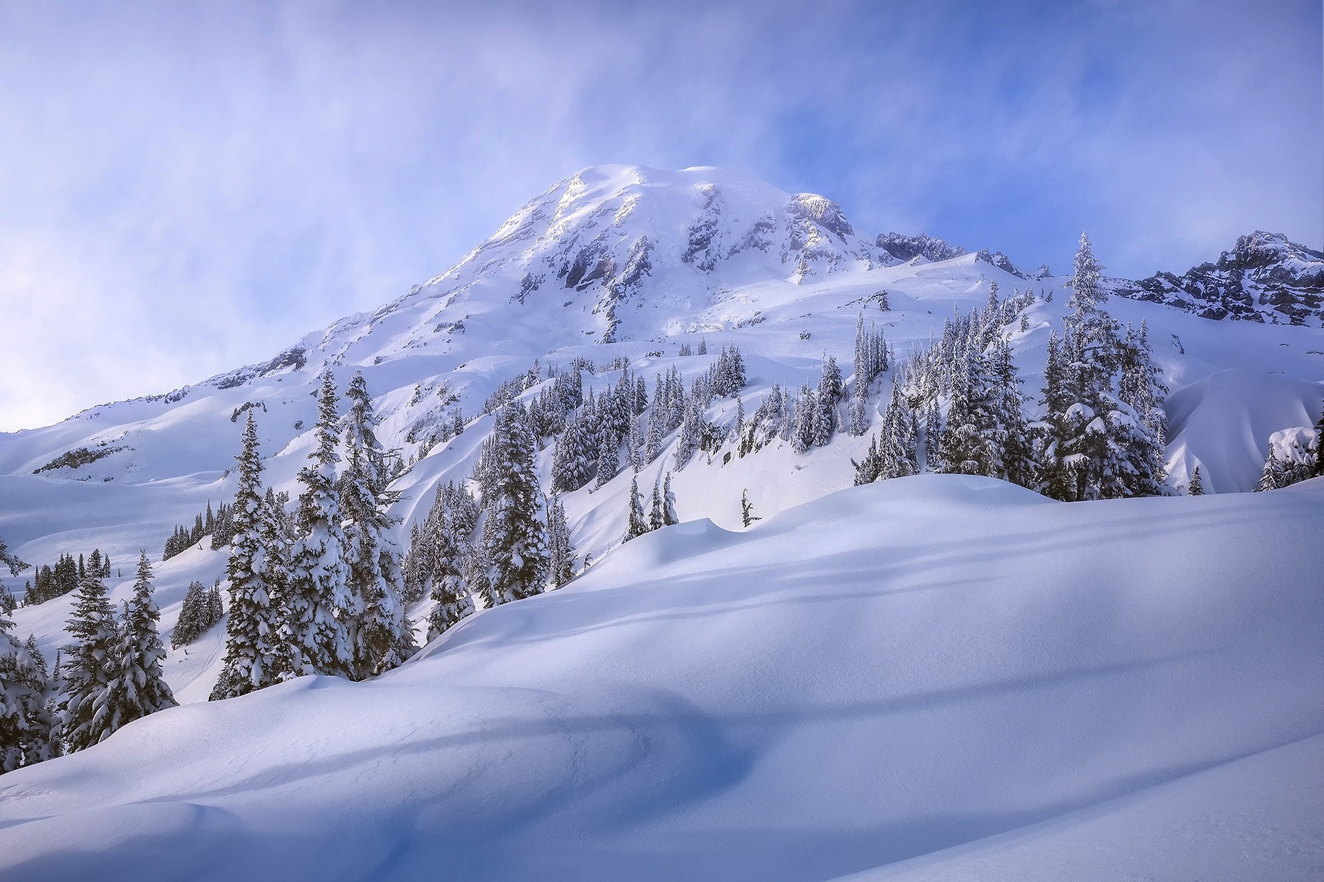 Download Snow Mountain Nature Winter HD Wallpaper