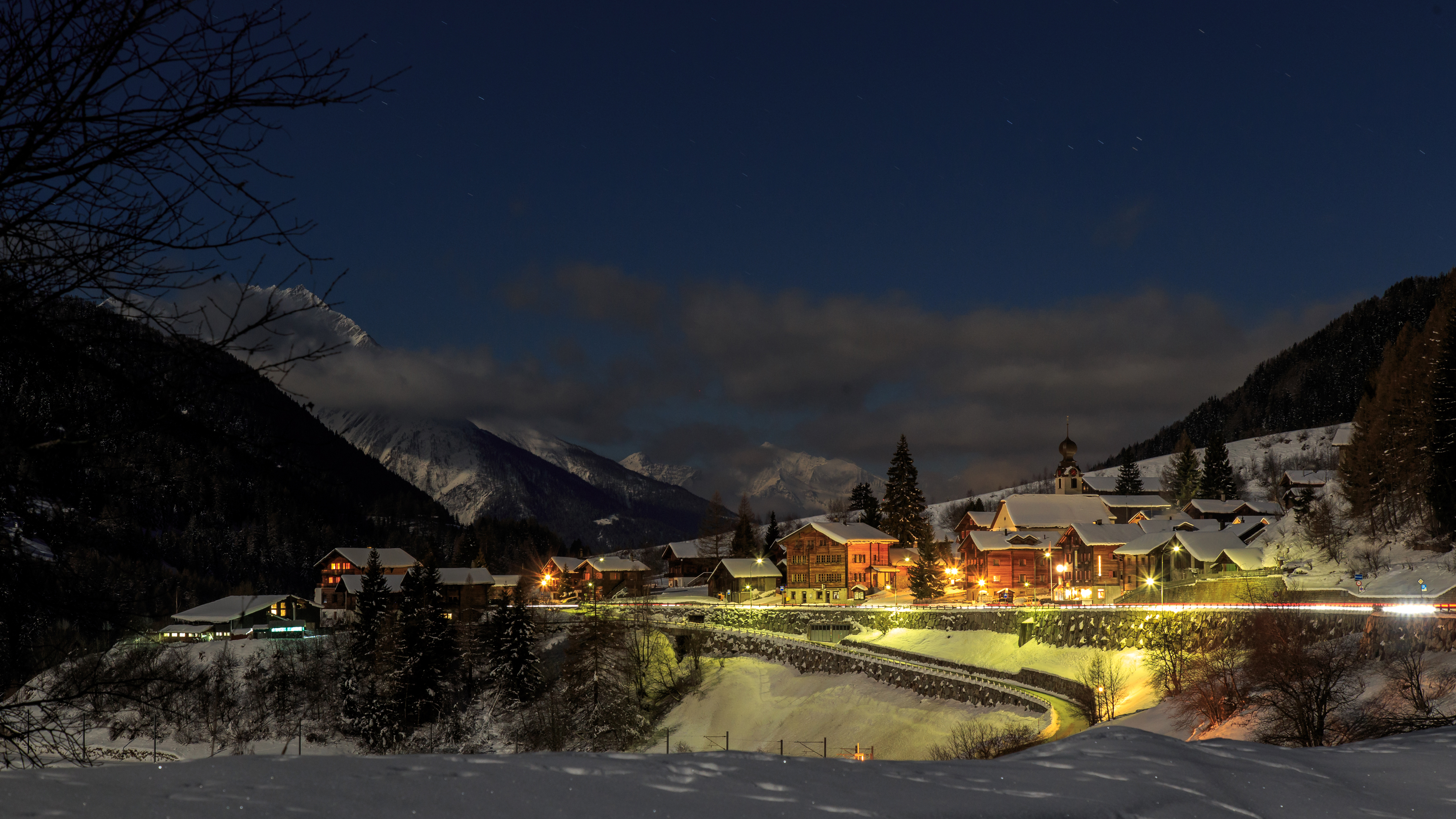 Winter Village in Switzerland 4k Ultra HD Wallpaper | Background Image
