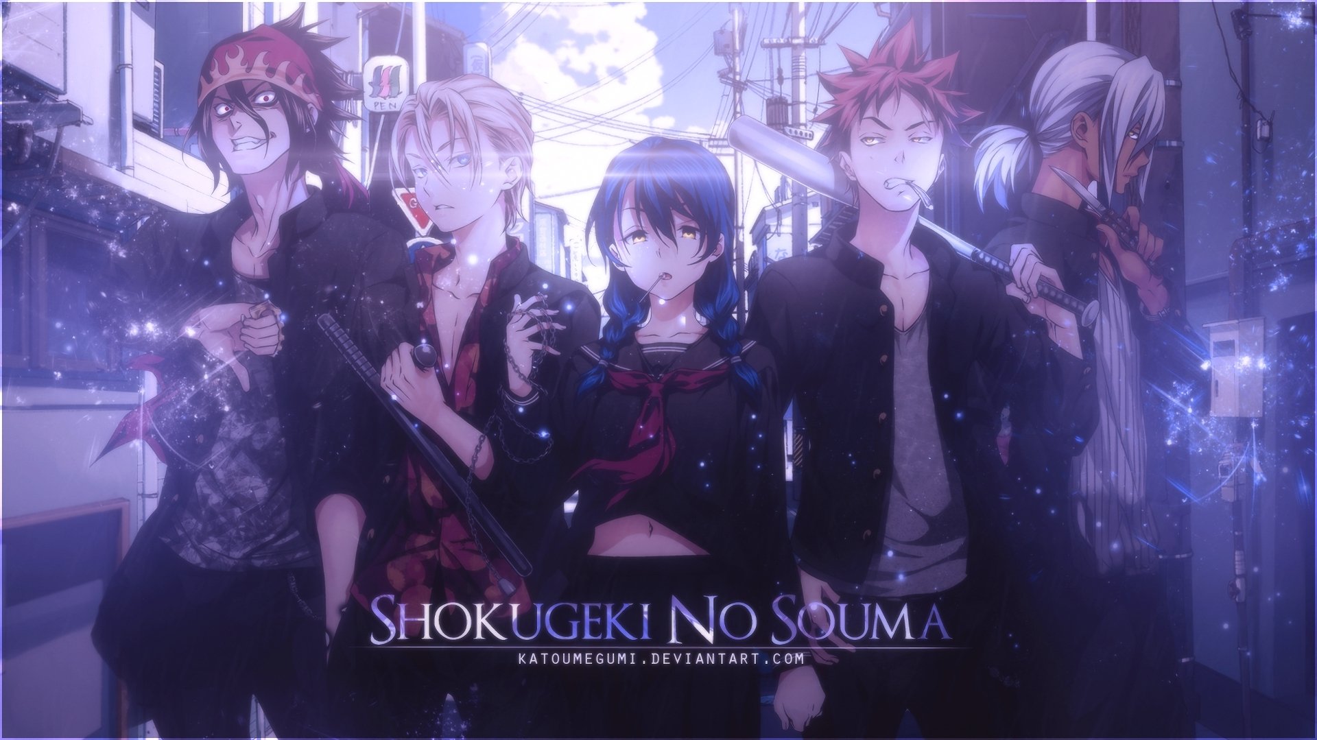 Download Takumi Aldini Akira Hayama Ryō Kurokiba Sōma Yukihira Megumi  Tadokoro Anime Food Wars: Shokugeki No Soma Wallpaper